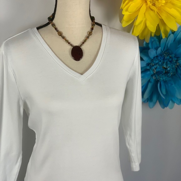 Preswick & Moore Solid White Long Sleeve Tee - Picture 2 of 7